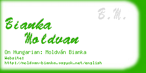 bianka moldvan business card